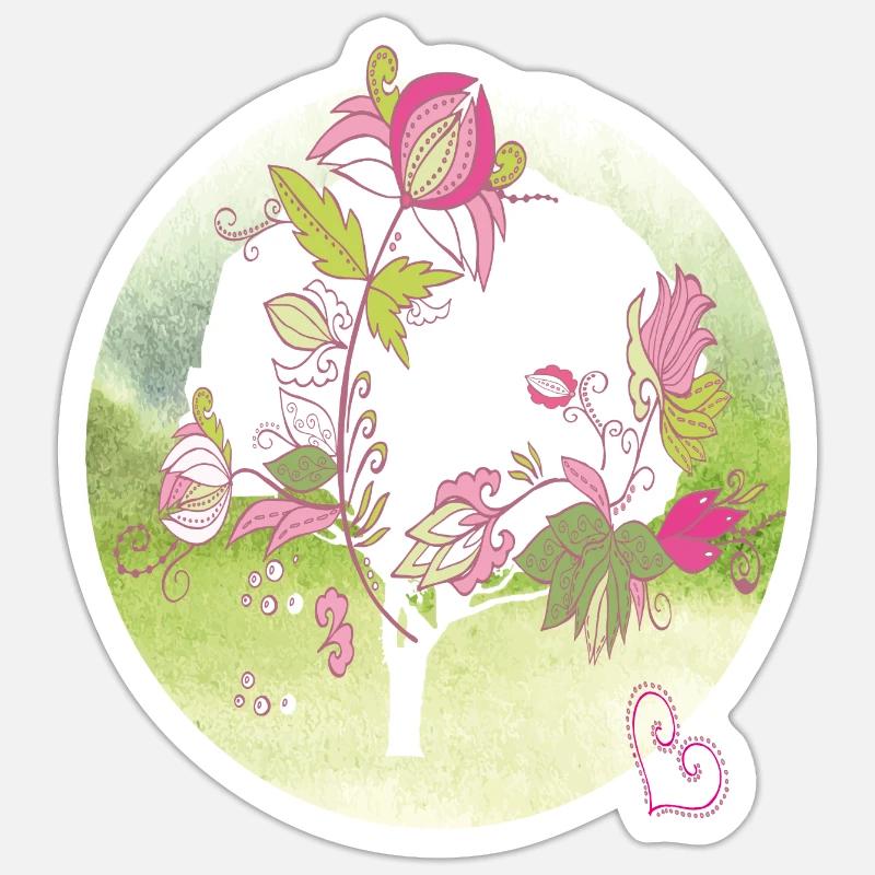 Vrille de fleur Sticker taille S (10 x 10 cm)