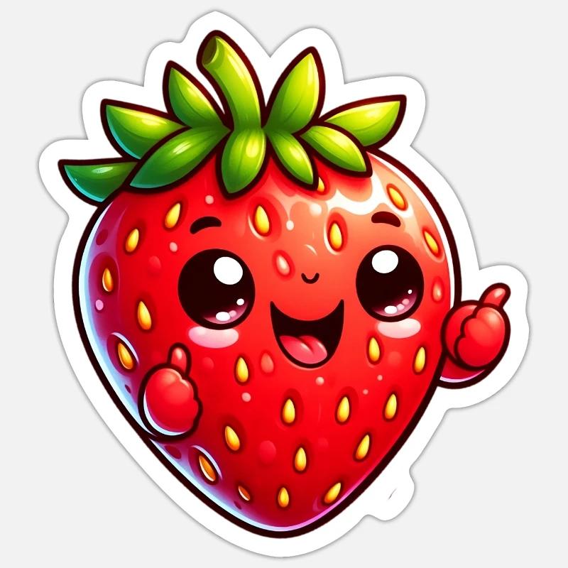 Erdbeer-Erdbeeren - Sticker Größe S (10 x 10 cm) - Mattweiß