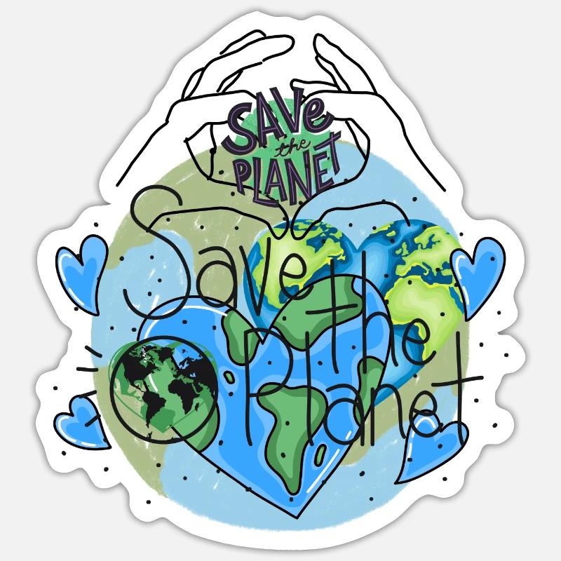 Save the planet Sticker taille S (10 x 10 cm)