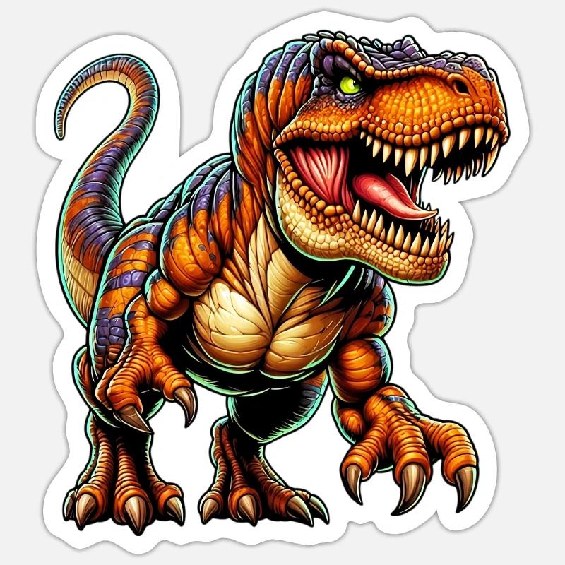 Dinosaure - Sticker taille S (10 x 10 cm) - blanc mat