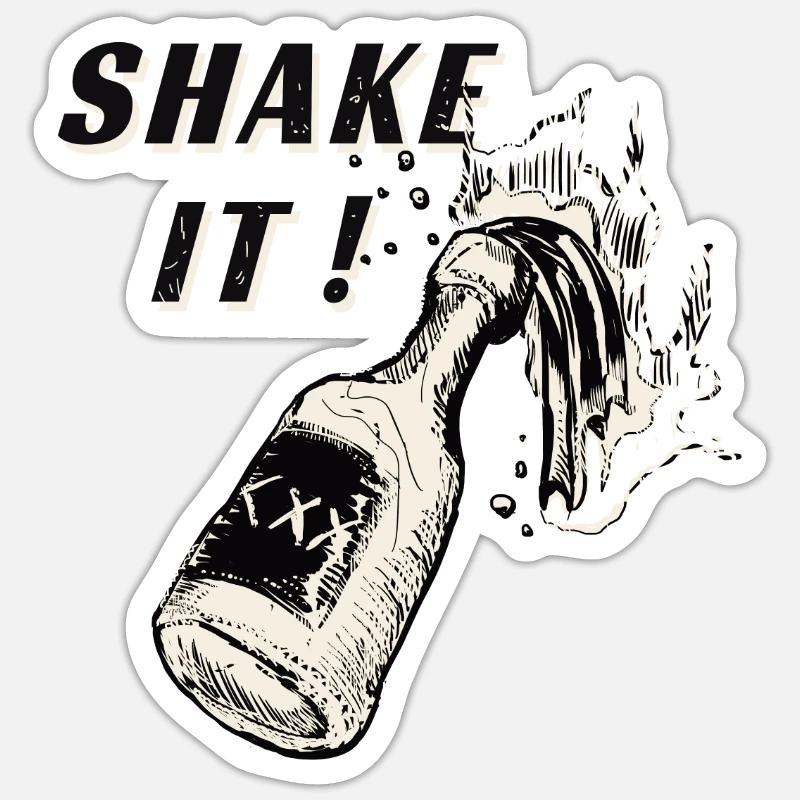 Secouez la boisson ! Sticker taille S (10 x 10 cm)