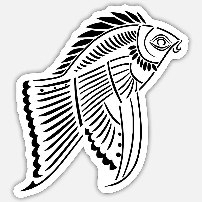 prehistoric fish Sticker size S (10 x 10 cm)