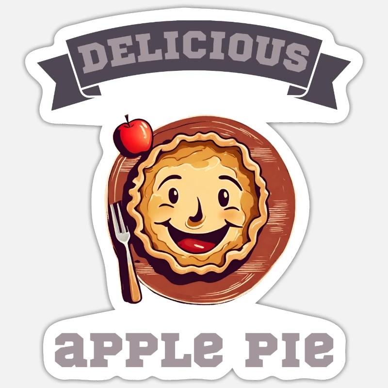 Cooking dessert with red apple - Sticker size S (10 x 10 cm) - white matte