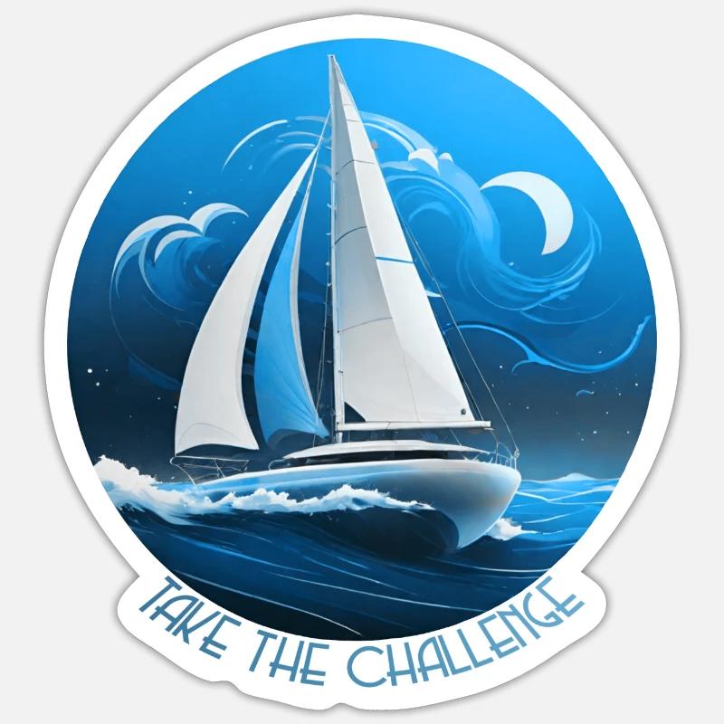 Take the challenge - Sticker Größe S (10 x 10 cm) - Mattweiß