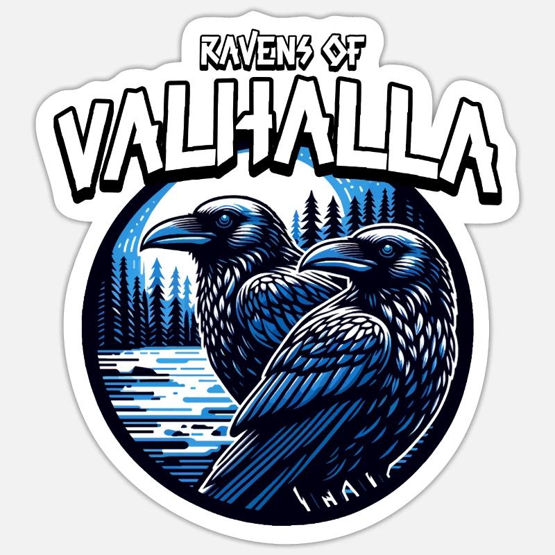 Valhalla Viking Ravens Symbol: Ravens of Valhalla Sticker size S (10 x 10 cm)