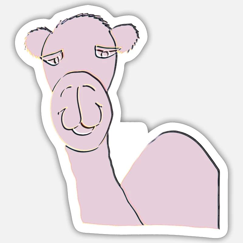 Rose camel - Sticker taille S (10 x 10 cm) - blanc mat