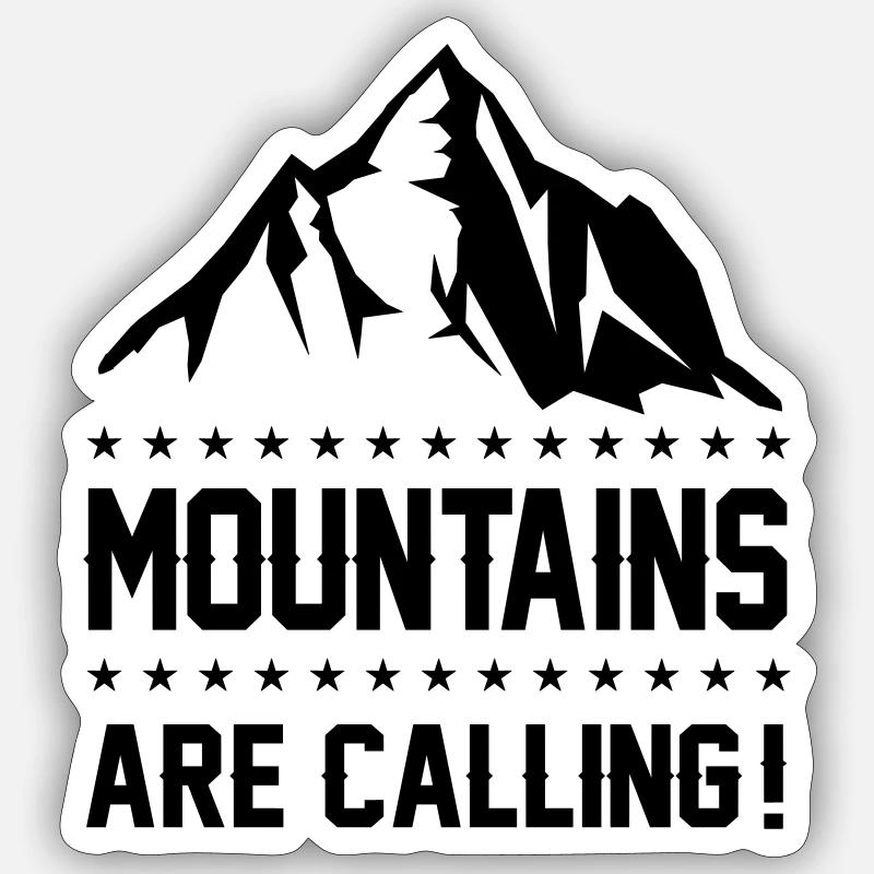 Monts Berge - Sticker taille S (10 x 10 cm) - blanc mat