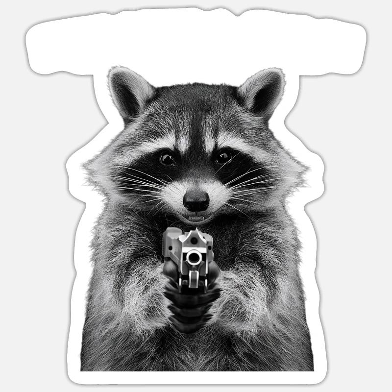 Meme Waschbär Sticker Größe S (10 x 10 cm)