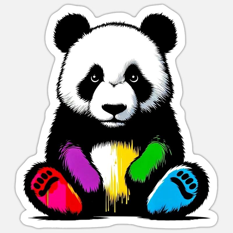 Panda - Naklejka rozmiar S (10 x 10 cm) - biały matowy