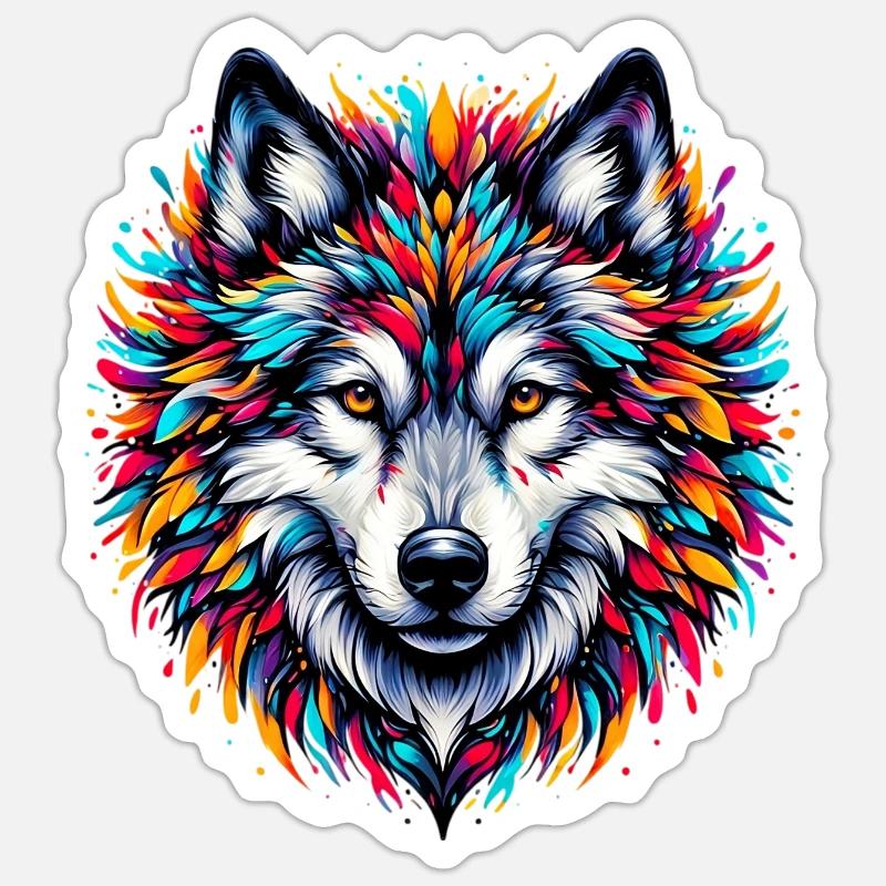 Wolf - Sticker size S (10 x 10 cm) - white matte