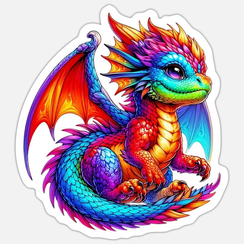 Dragon - Sticker size S (10 x 10 cm) - white matte