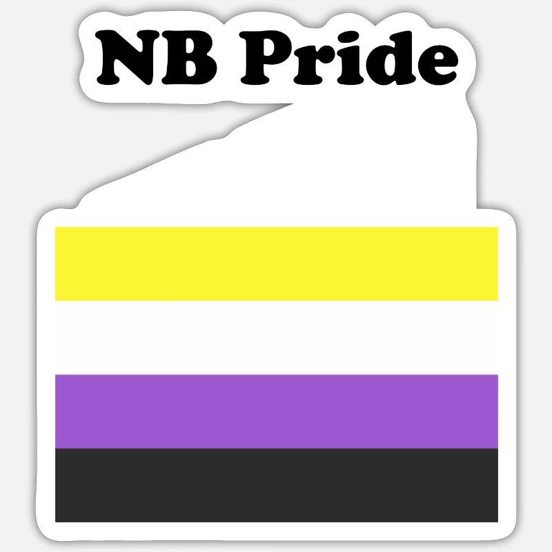 Fierté NB non binaire - Sticker taille S (10 x 10 cm) - blanc mat