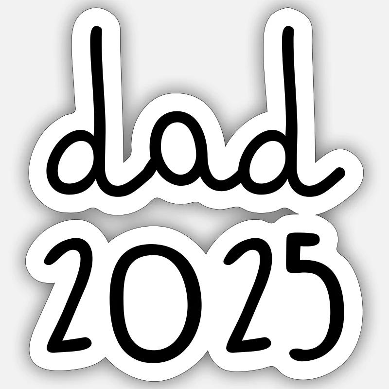 Papa 2025 - Sticker taille S (10 x 10 cm) - blanc mat