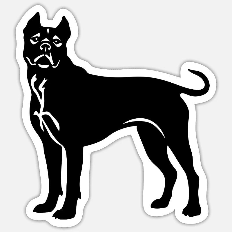 Pit Hund Terrier - Sticker Größe S (10 x 10 cm) - Mattweiß