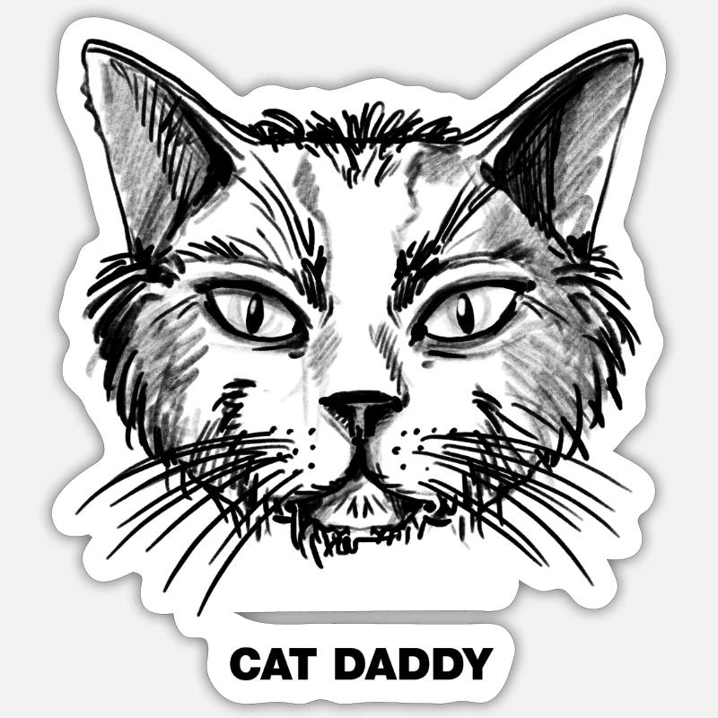 Cat Daddy - Sticker size S (10 x 10 cm) - white matte