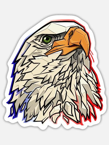 Weißkopfseeadler - Sticker Größe S (10 x 10 cm) - Mattweiß