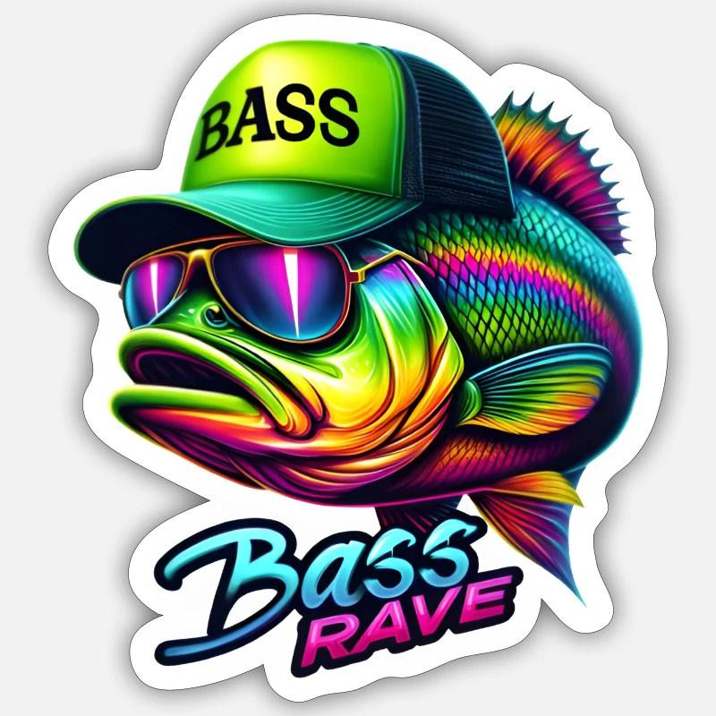 Rave de bar rayé - Sticker taille S (10 x 10 cm) - blanc mat