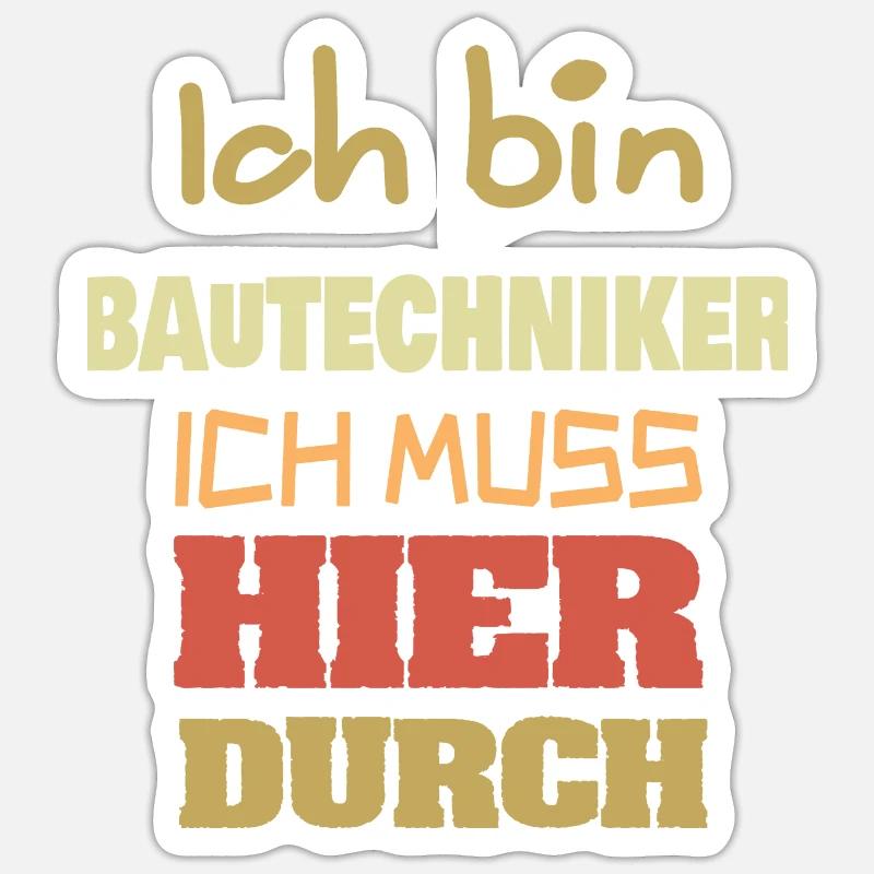 Technicien de la construction en tant que profession Sticker taille S (10 x 10 cm)