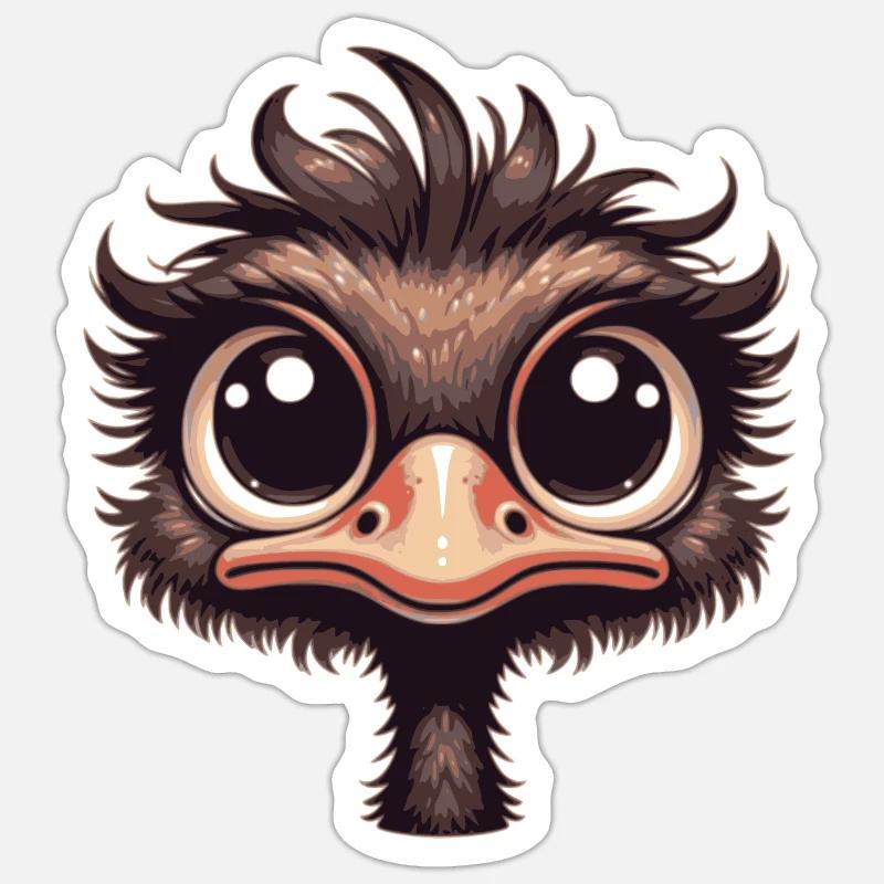 Ostrich - Sticker size S (10 x 10 cm) - white matte
