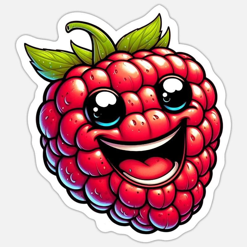 Raspberry Raspberries - Sticker size S (10 x 10 cm) - white matte