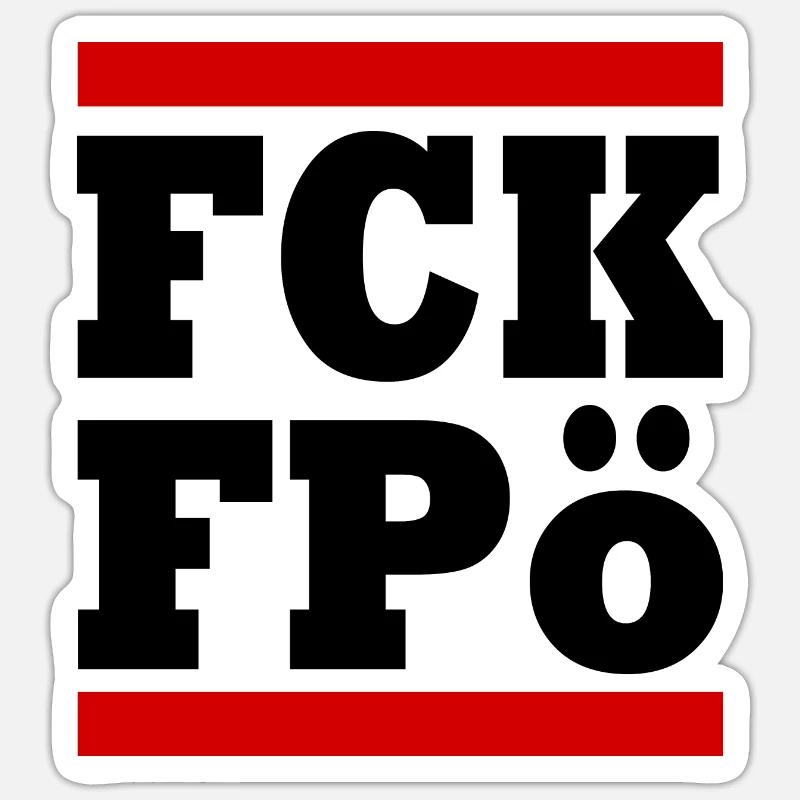 Fck fpö - Sticker taille S (10 x 10 cm) - blanc mat