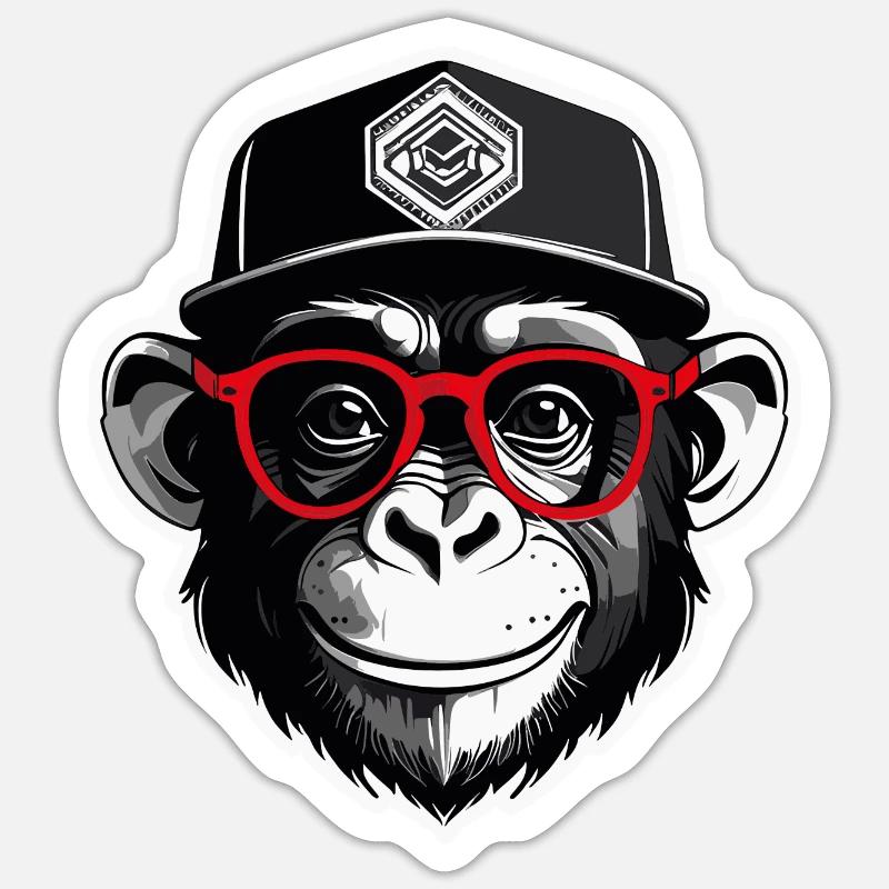 Chimpanzee Keep Calm - Sticker Größe S (10 x 10 cm) - Mattweiß