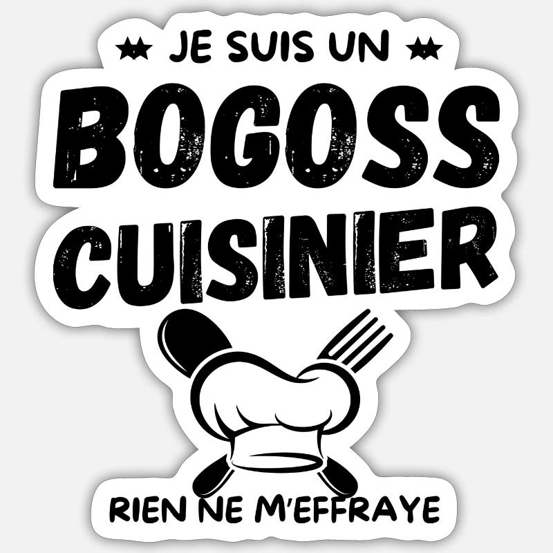 BOGOSS KOCH - Sticker Größe S (10 x 10 cm) - Mattweiß
