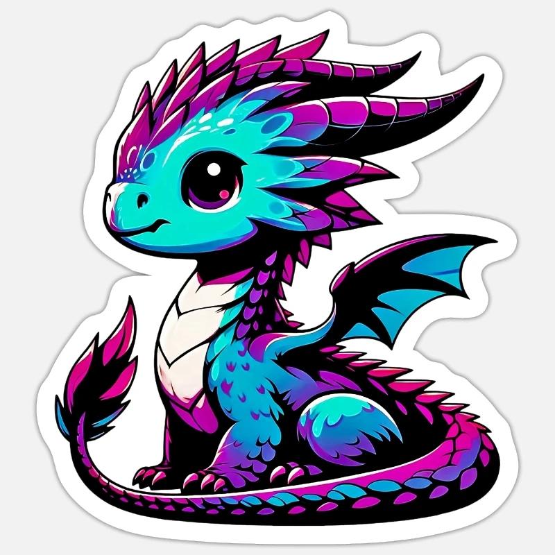 Dragon - Sticker taille S (10 x 10 cm) - blanc mat