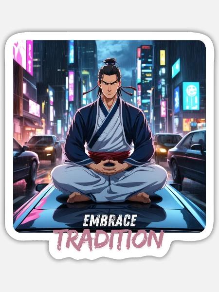 Embrace Tradition - Sticker Größe S (10 x 10 cm) - Mattweiß