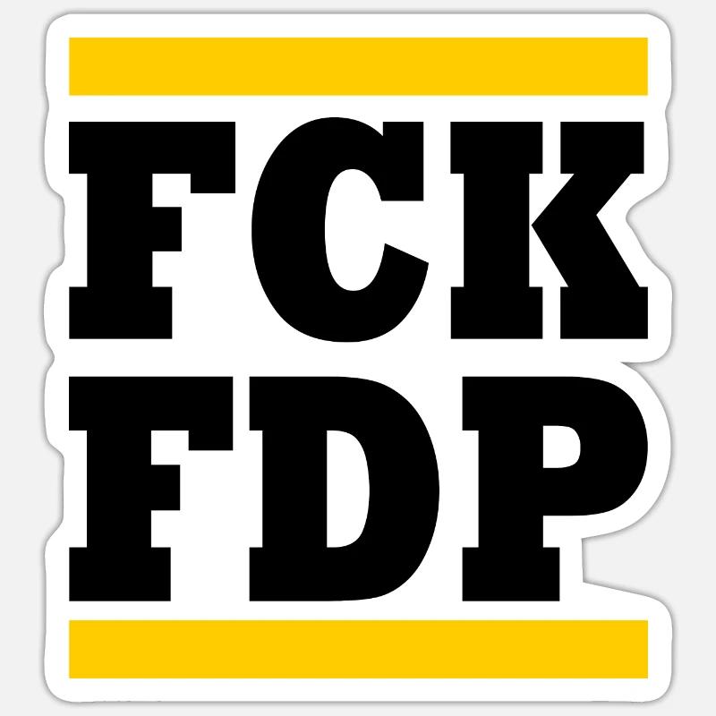 Fck fdp - Sticker size S (10 x 10 cm) - white matte