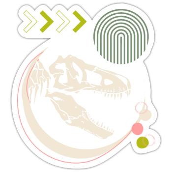 Dino 3, T-Rex, skeleton, wild world - Sticker size S (10 x 10 cm) - white matte - Front