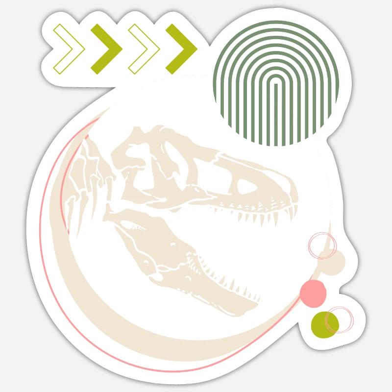 Dino 3, T-Rex, Skelett, wild world Sticker Größe S (10 x 10 cm)