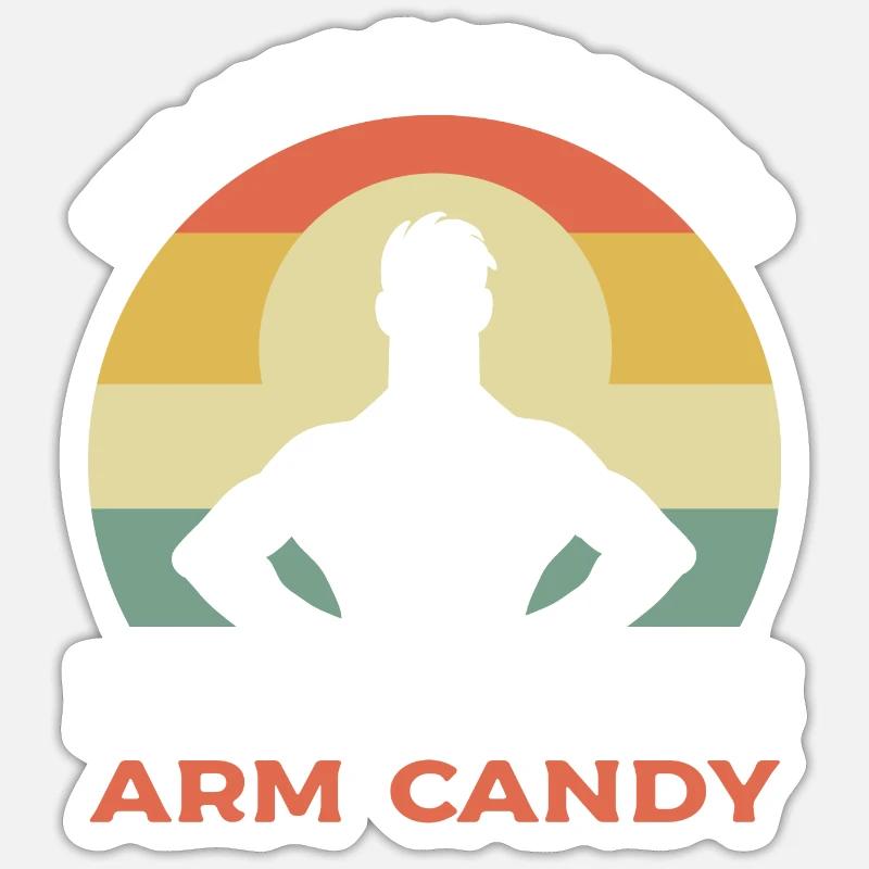 Arm Candy Ehemann - Sticker Größe S (10 x 10 cm) - Mattweiß