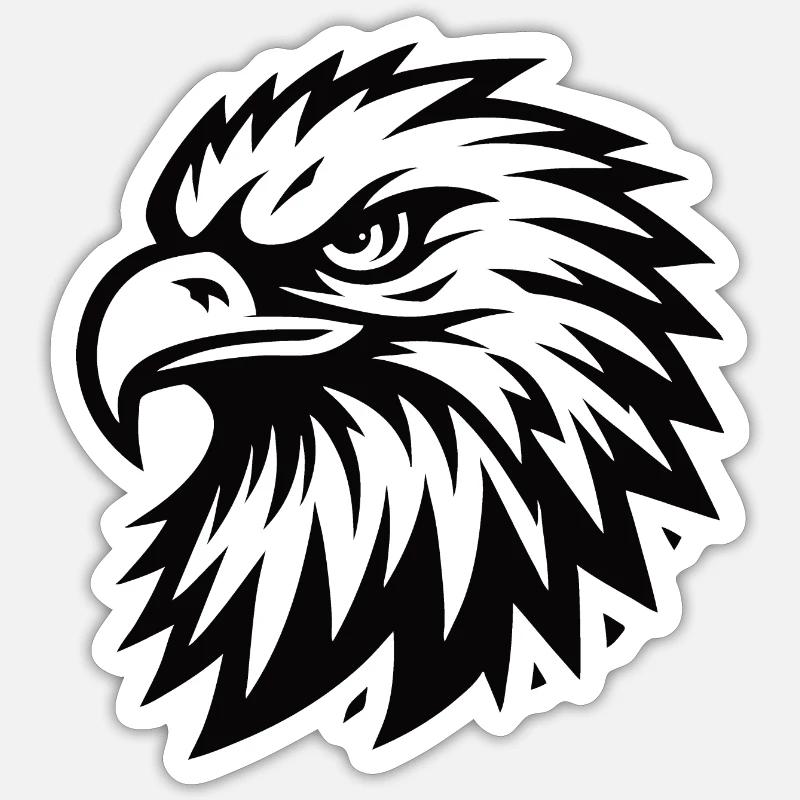 Cooles Adler Design - Sticker Größe S (10 x 10 cm) - Mattweiß
