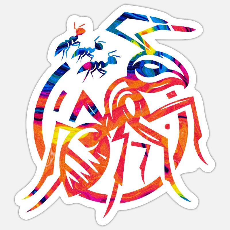 Tier Tierarten Kunst Wald Flora Sticker Größe S (10 x 10 cm)