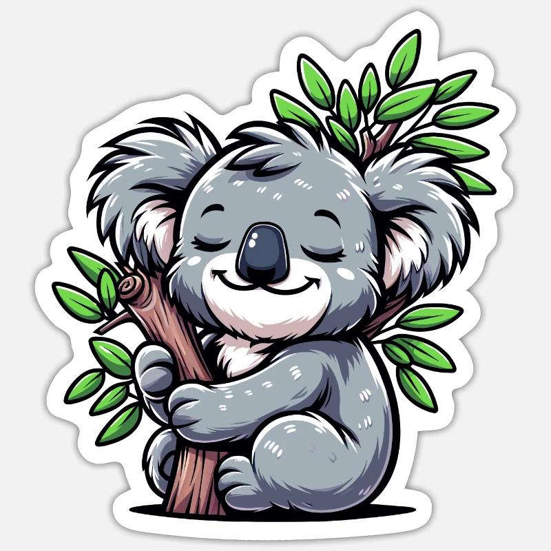 Koala - Sticker taille S (10 x 10 cm) - blanc mat