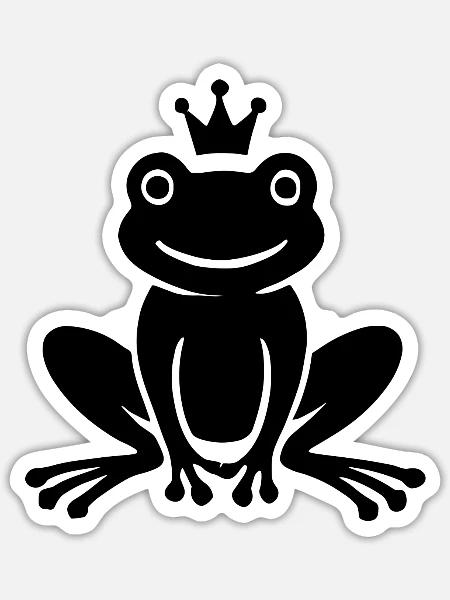 zauberhaftes Silhouetten-Motiv des Froschkönigs - Sticker Größe S (10 x 10 cm) - Mattweiß