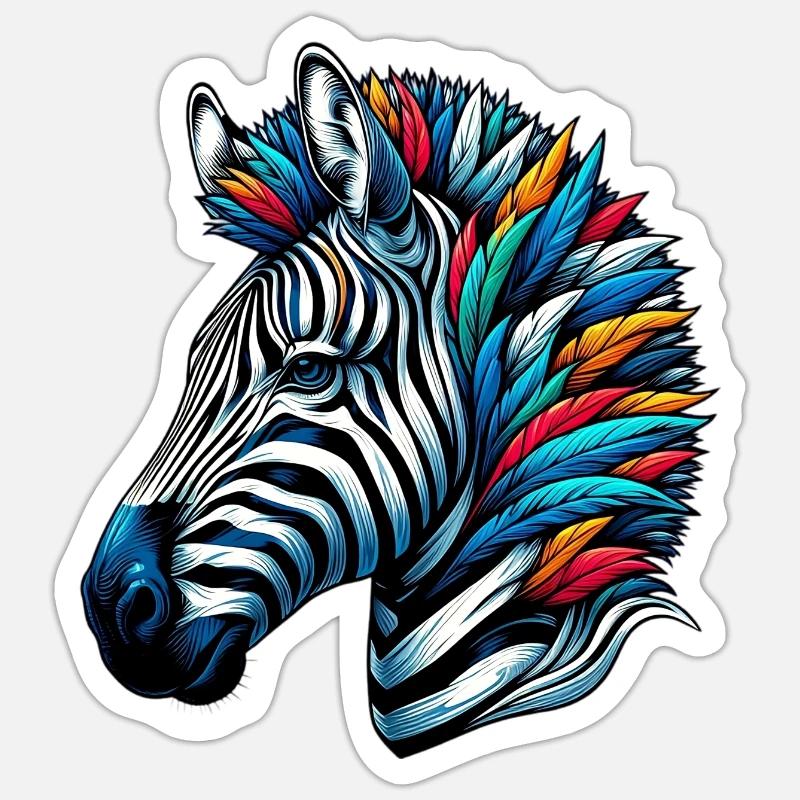 Zebra - Sticker Größe S (10 x 10 cm) - Mattweiß