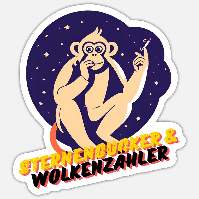 Stargazer - Sticker taille S (10 x 10 cm) - blanc mat