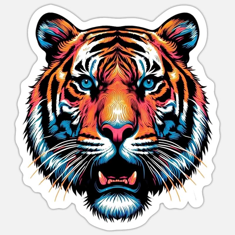 Tiger - Sticker size S (10 x 10 cm) - white matte