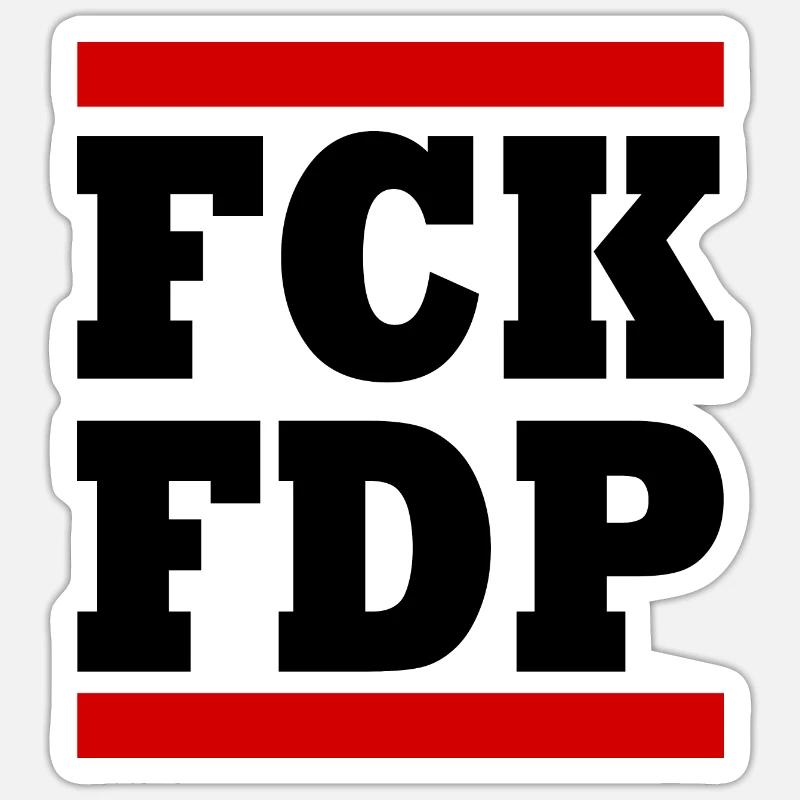 Fck fdp - Sticker taille S (10 x 10 cm) - blanc mat