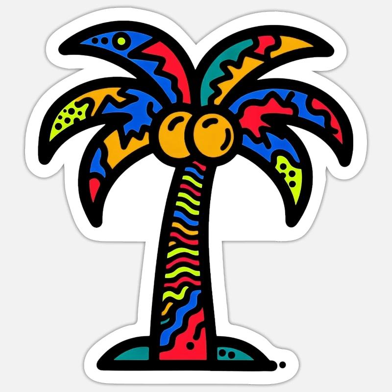Palmier - Sticker taille S (10 x 10 cm) - blanc mat