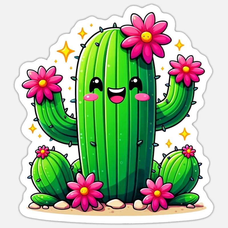 Cactus - Sticker size S (10 x 10 cm) - white matte