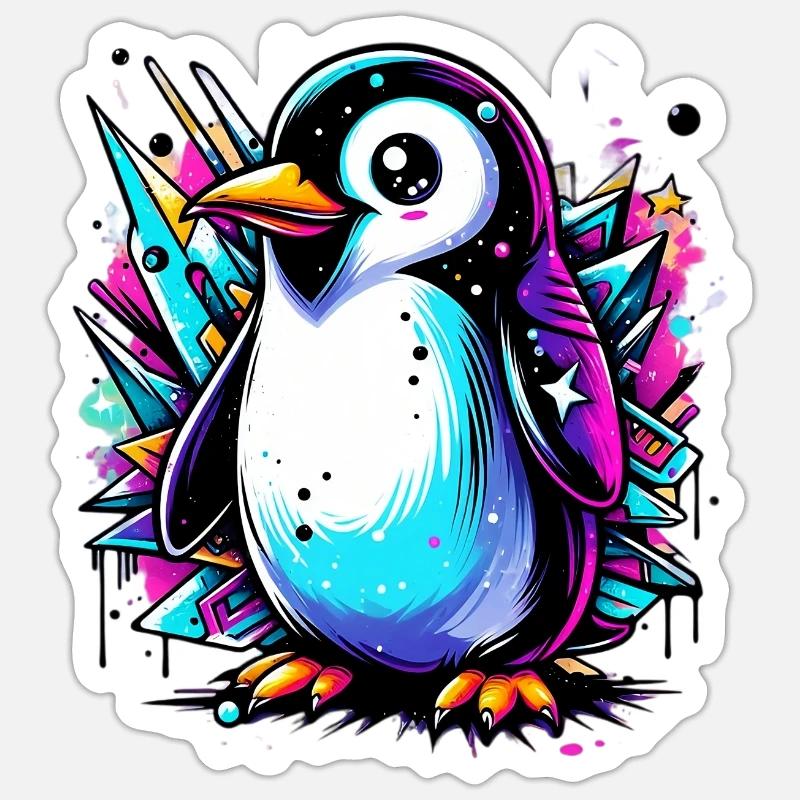Penguin - Sticker size S (10 x 10 cm) - white matte