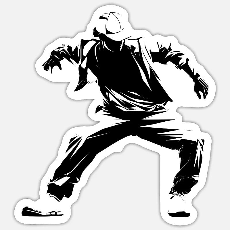 Breakdance Sketch - Sticker size S (10 x 10 cm) - white matte