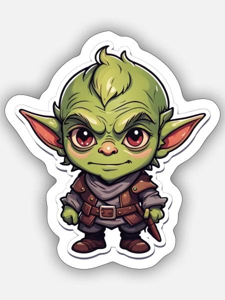 Dungeons Brücken Troll - Sticker Größe S (10 x 10 cm) - Mattweiß