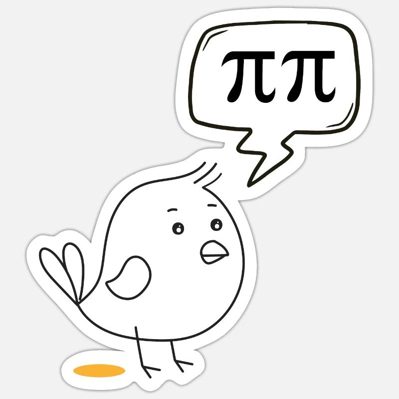 Pi - Sticker Größe S (10 x 10 cm) - Mattweiß