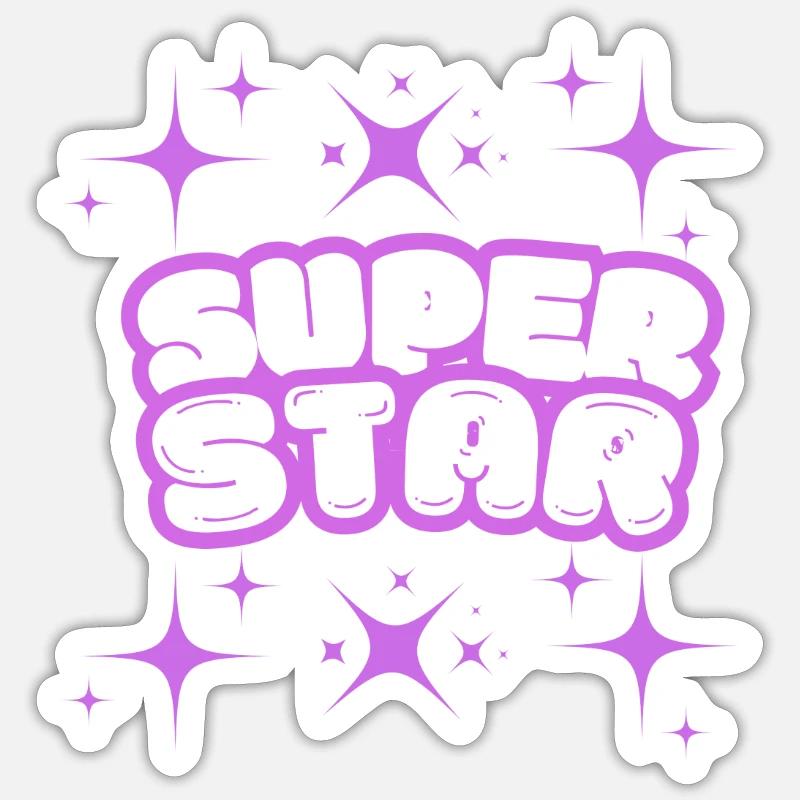 SUPER STAR - Sticker size S (10 x 10 cm) - white matte