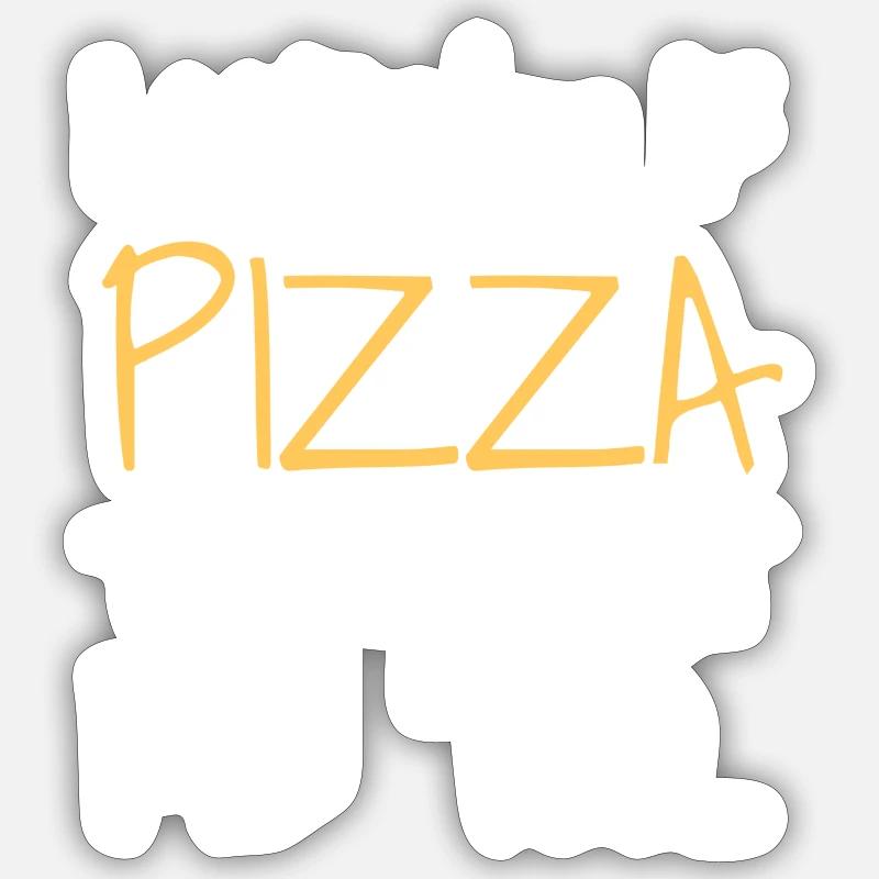 I Wonder If PIZZA Thinks About Me Too... - Sticker Größe S (10 x 10 cm) - Mattweiß