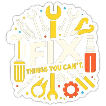 Ich repariere Dinge, die Sie nicht reparieren könn - Sticker Größe S (10 x 10 cm) - Mattweiß - Vorne